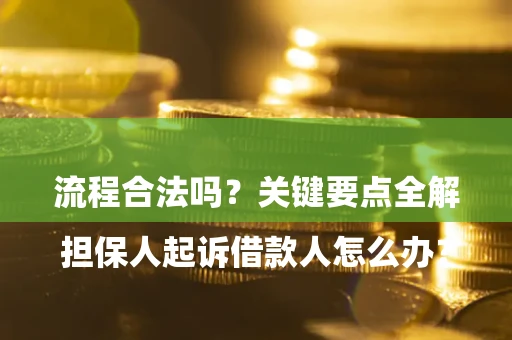 北京

担保人起诉借款人怎么办？流程合法吗？关键要点全解析